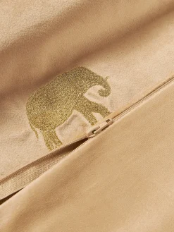 Cojines Decorativos|Mantas></noscript>Westwing Collection Funda de cojín bordada de terciopelo Elefco Beige, dorado