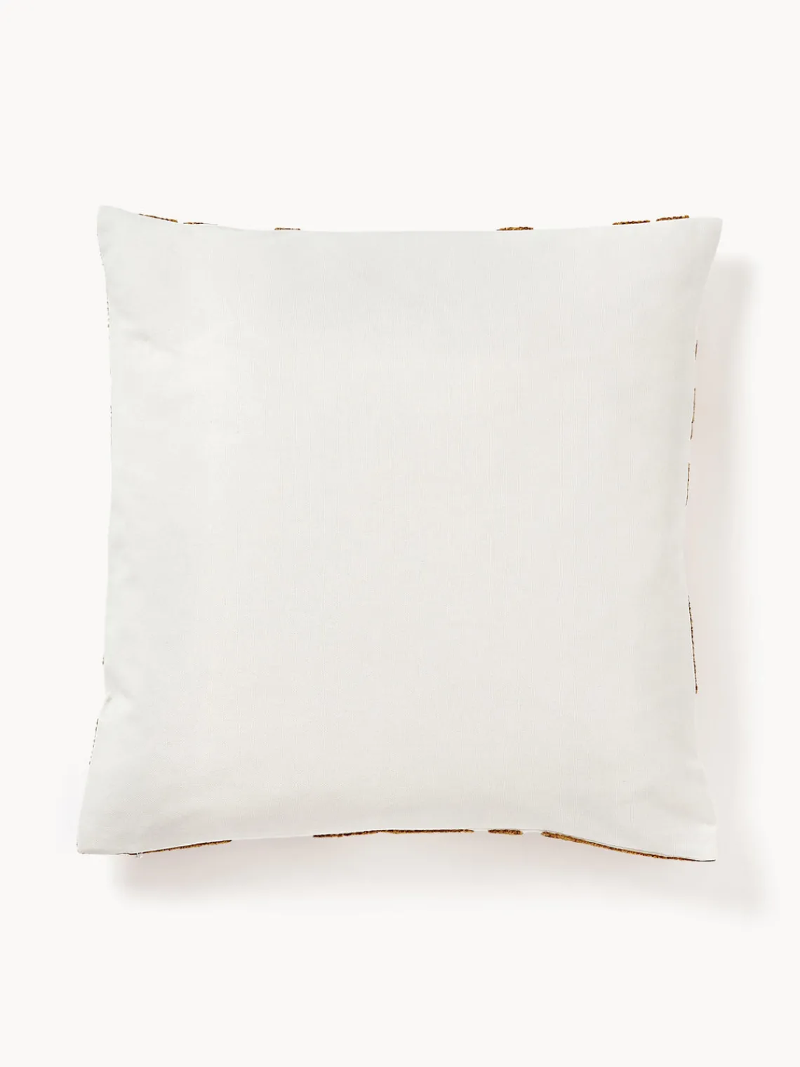 Mantas|Cojines Decorativos>Westwing Collection Funda de cojín bordada de chenilla Fran Amarillo mostaza, blanco Off White