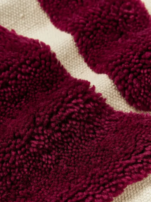 Cojines Decorativos|Mantas>Westwing Collection Funda de cojín con estampado abstracto Flick Rojo vino, blanco crema