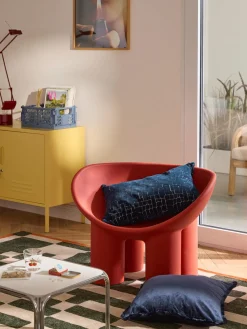 Mantas|Cojines Decorativos>Westwing Collection Funda de cojín con flecos Nikita Azul oscuro