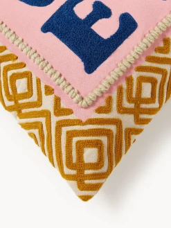 New Funda de cojín con inscripción bordada Whatever Mantas|Cojines Decorativos