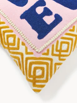 New Funda de cojín con inscripción bordada Whatever Mantas|Cojines Decorativos