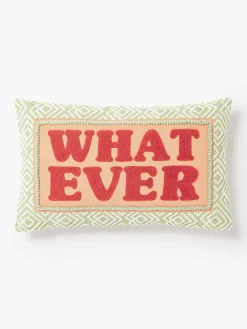 Online Funda de cojín con inscripción Whatever Mantas|Cojines Decorativos