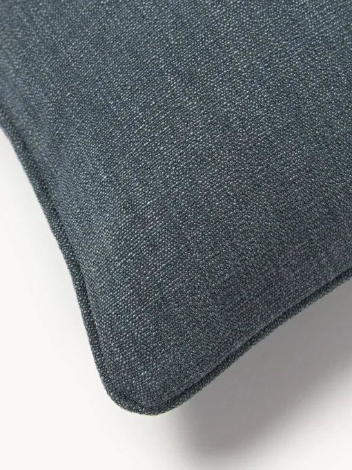 Cojines Decorativos|Mantas>Westwing Collection Funda de cojín con ribete Aya Azul oscuro