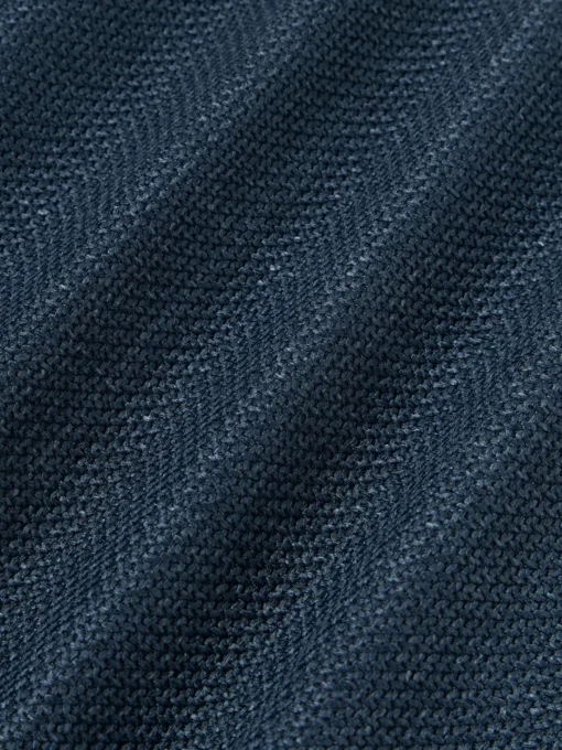 Cojines Decorativos|Mantas>Westwing Collection Funda de cojín con ribete Aya Azul oscuro