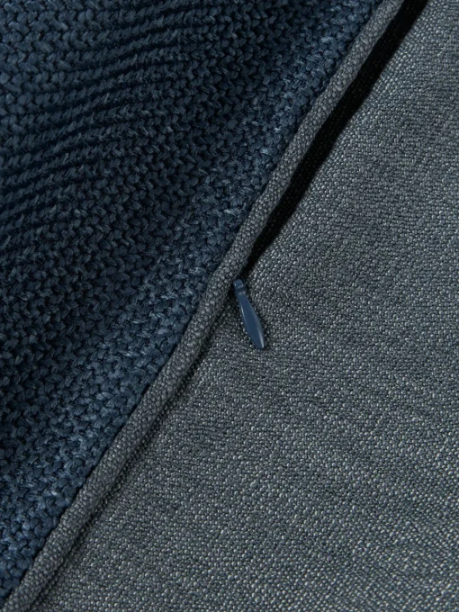 Cojines Decorativos|Mantas>Westwing Collection Funda de cojín con ribete Aya Azul oscuro