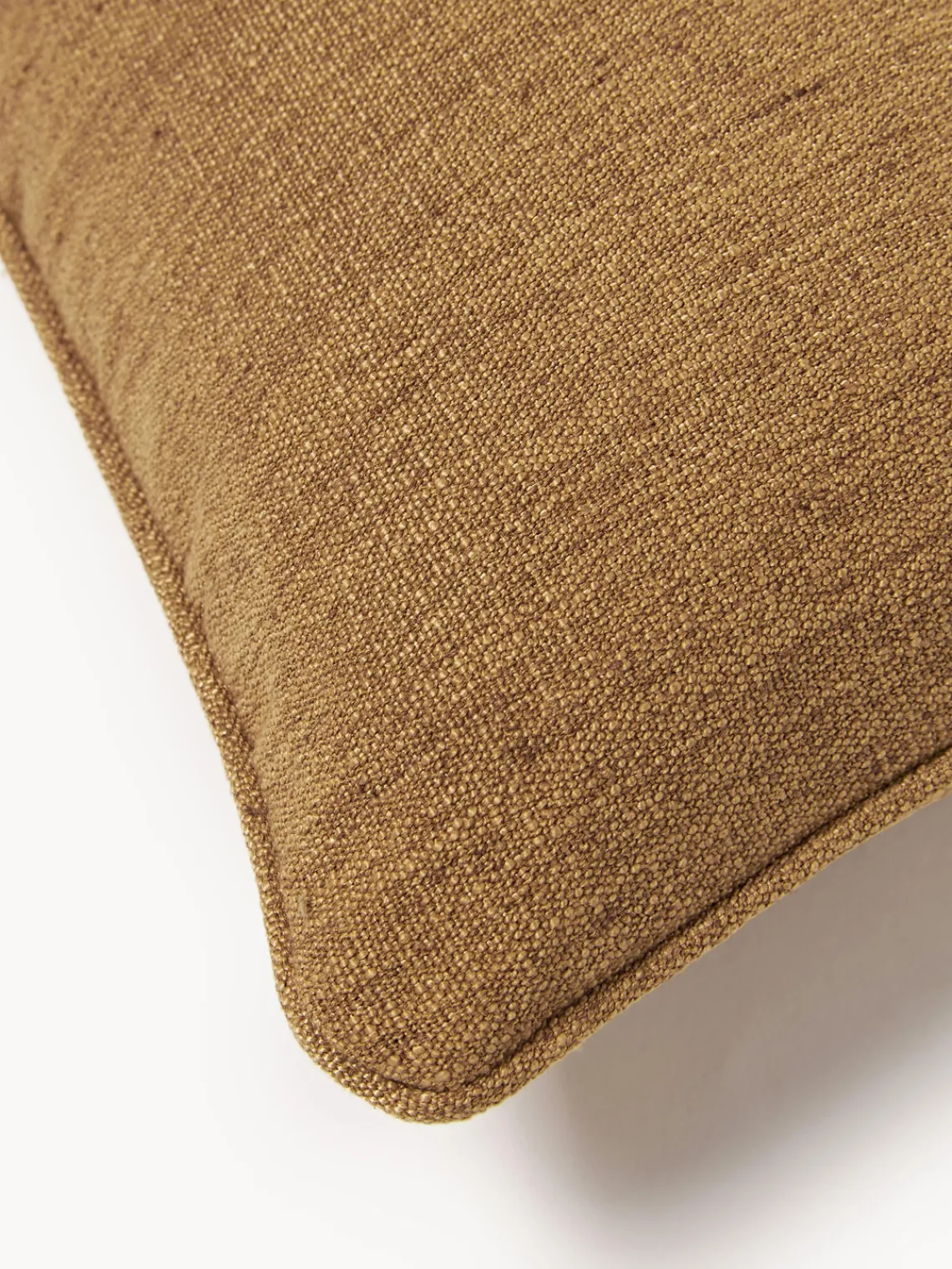 Mantas|Cojines Decorativos>Westwing Collection Funda de cojín con ribete Aya Amarillo mostaza