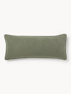 Cojines Decorativos|Mantas>Westwing Collection Funda de cojín con ribete Aya Verde oliva