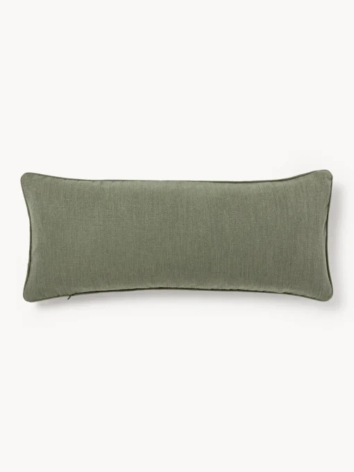 Cojines Decorativos|Mantas>Westwing Collection Funda de cojín con ribete Aya Verde oliva