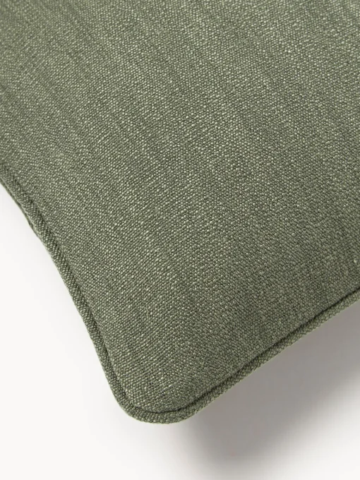 Cojines Decorativos|Mantas>Westwing Collection Funda de cojín con ribete Aya Verde oliva