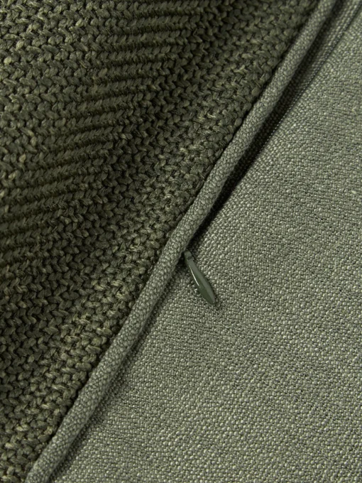 Cojines Decorativos|Mantas>Westwing Collection Funda de cojín con ribete Aya Verde oliva