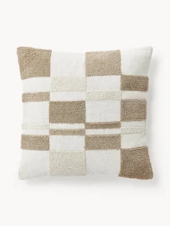 Mantas|Cojines Decorativos>Westwing Collection Funda de cojín con tejido a cuadros Scout Tonos beige