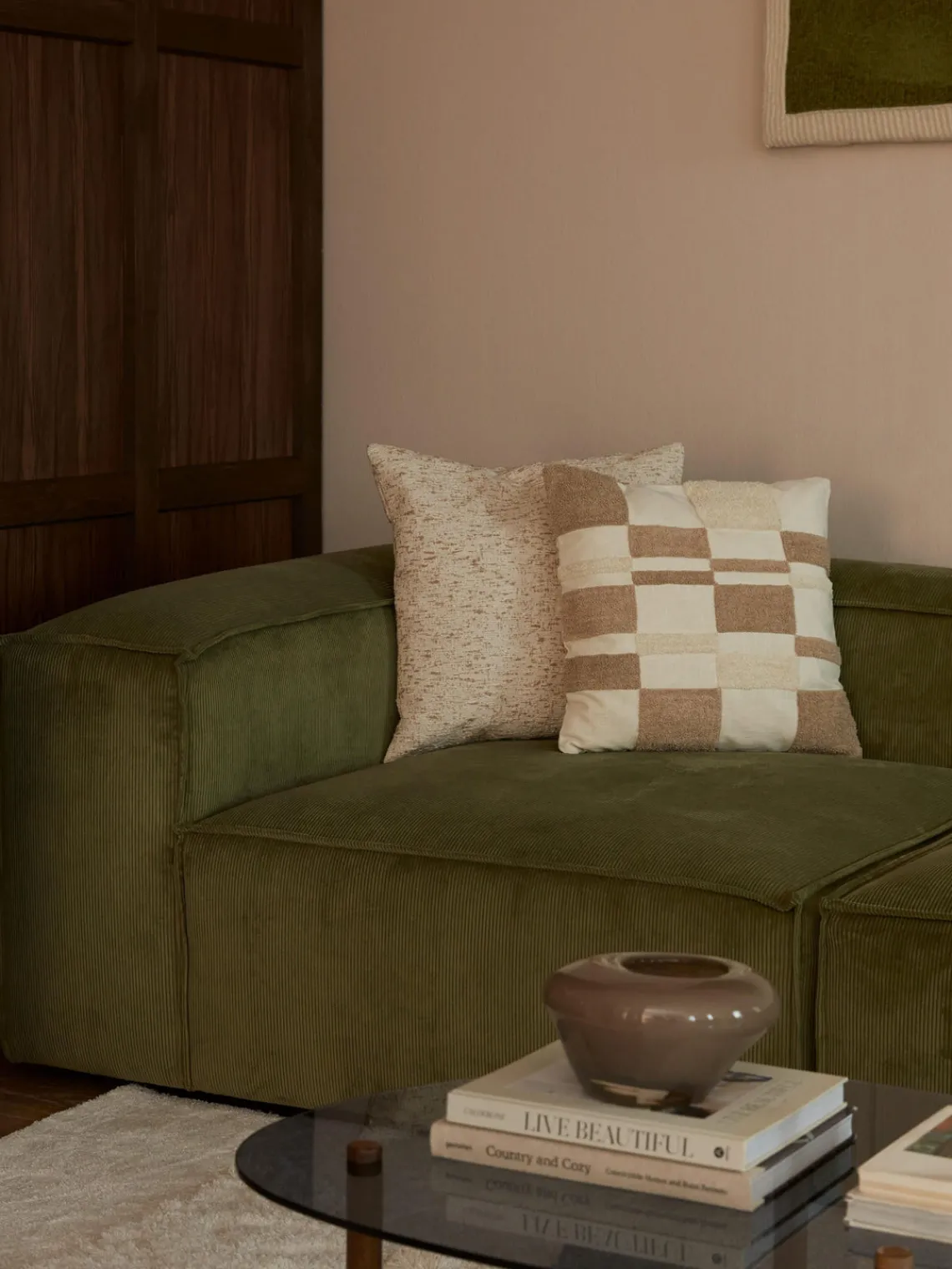 Mantas|Cojines Decorativos>Westwing Collection Funda de cojín con tejido a cuadros Scout Tonos beige