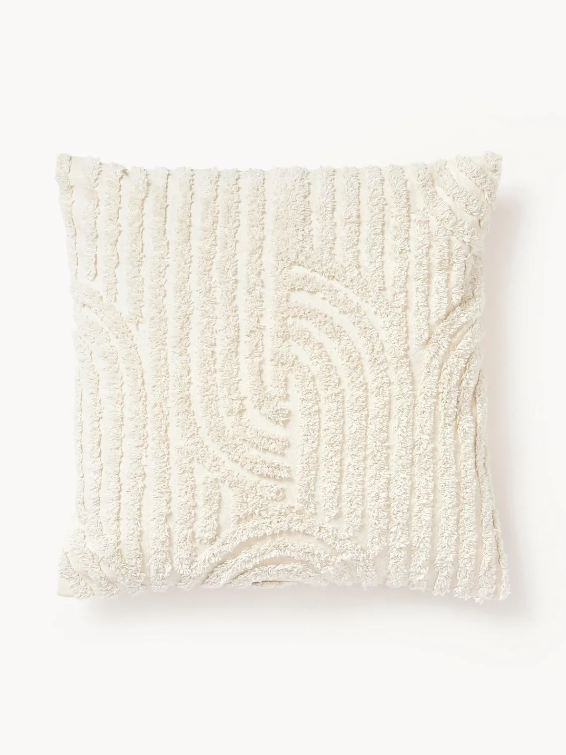 Mantas|Cojines Decorativos>Westwing Collection Funda de cojín de algodón Bell Blanco crema