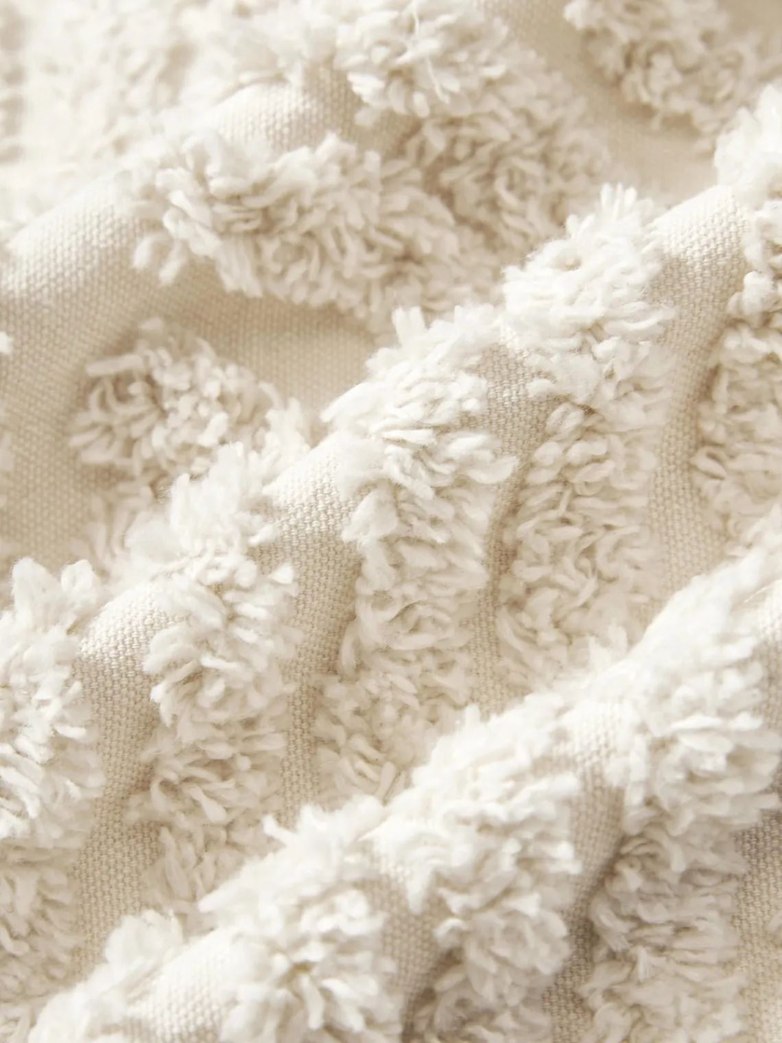 Mantas|Cojines Decorativos>Westwing Collection Funda de cojín de algodón Bell Blanco crema