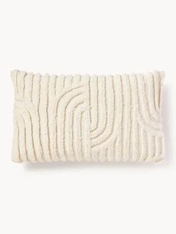 Mantas|Cojines Decorativos>Westwing Collection Funda de cojín de algodón Bell Blanco crema