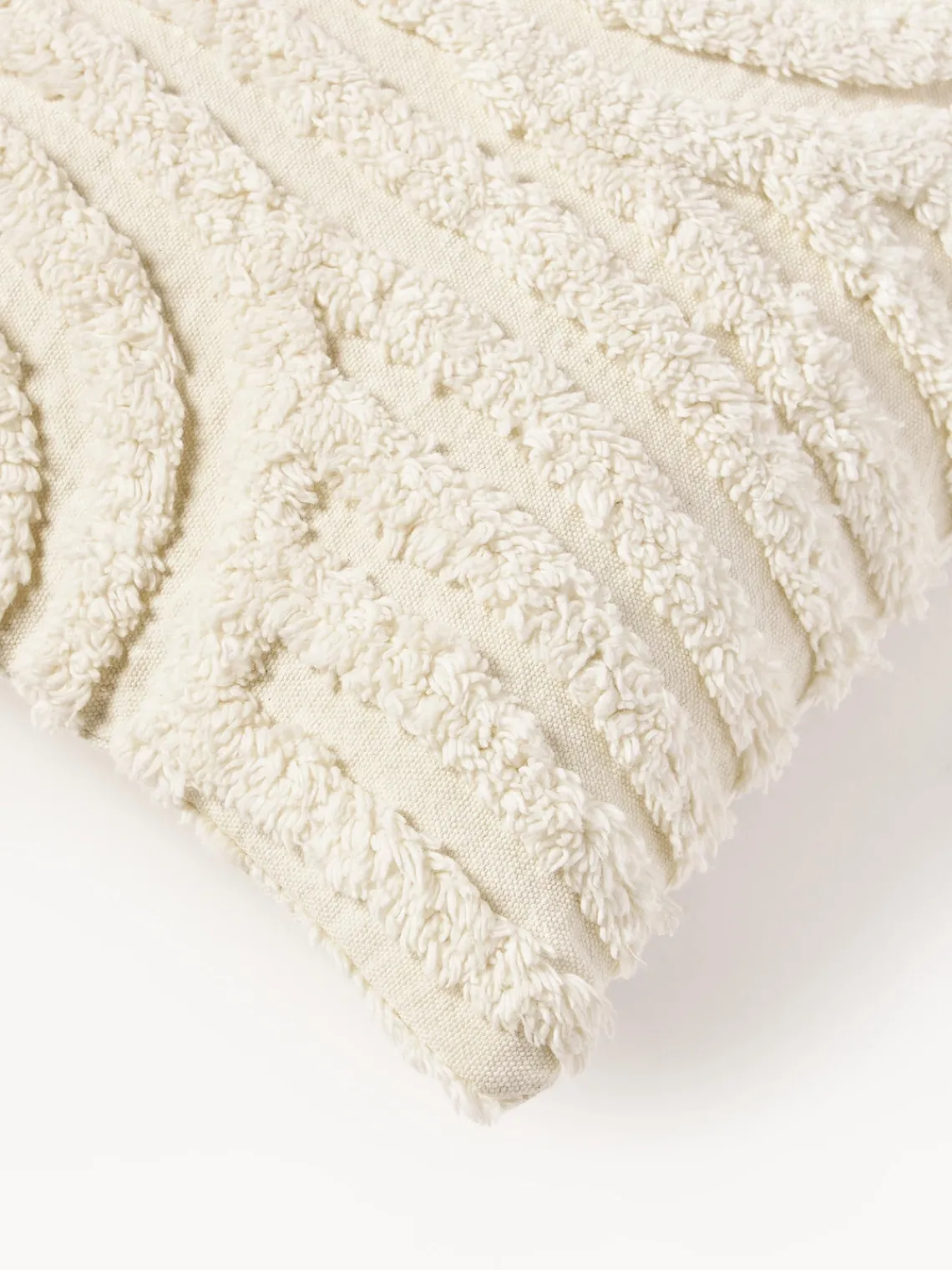 Mantas|Cojines Decorativos>Westwing Collection Funda de cojín de algodón Bell Blanco crema