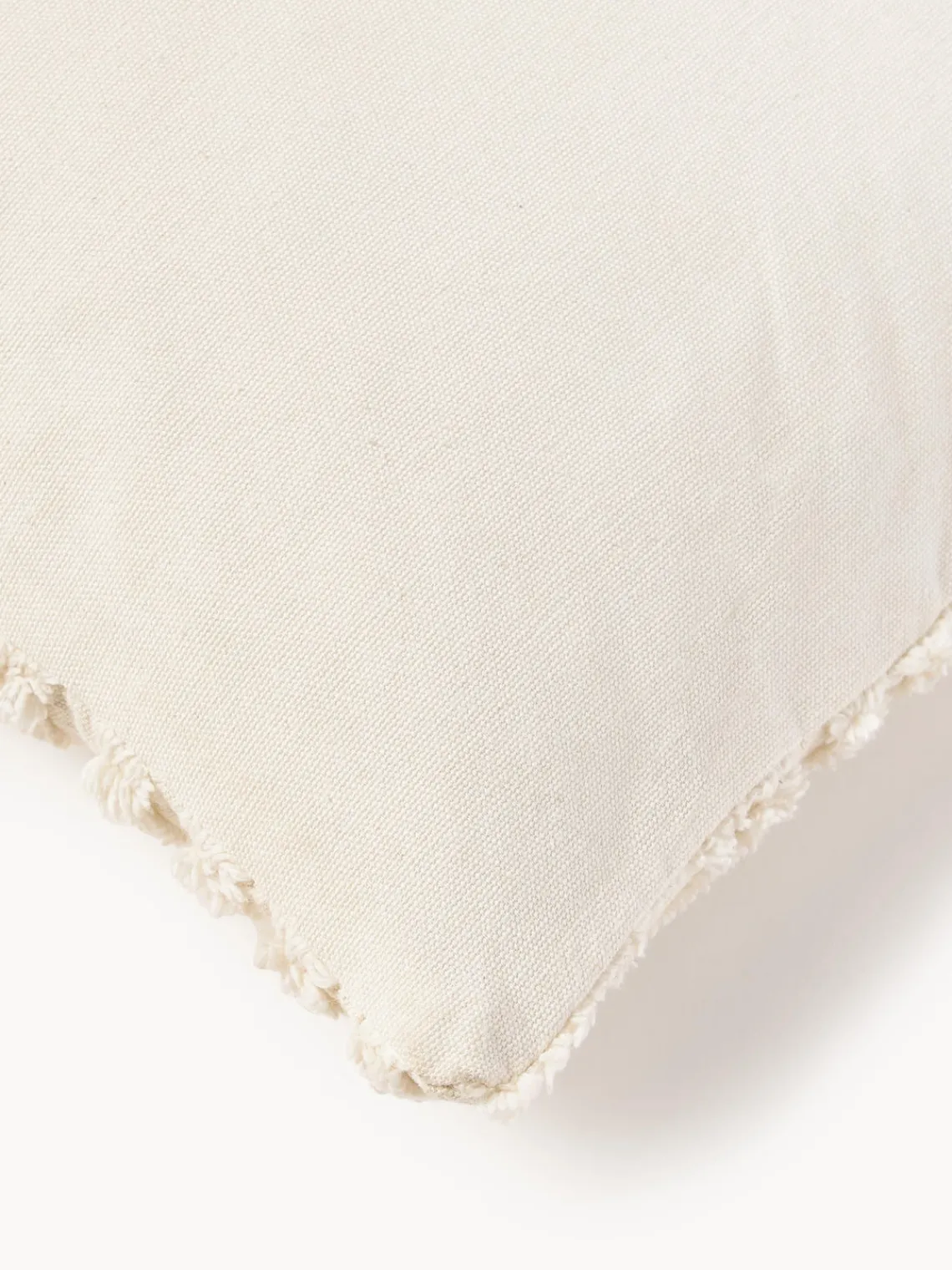 Mantas|Cojines Decorativos>Westwing Collection Funda de cojín de algodón Bell Blanco crema