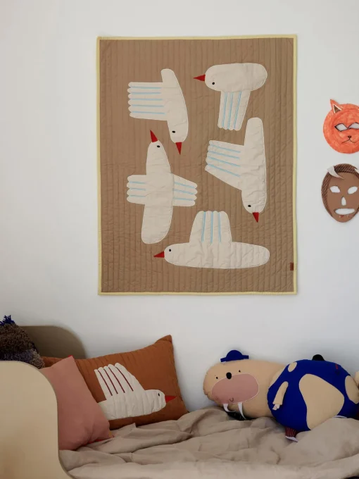 Decoración Infantil|Cojines Infantiles>Ferm Living Kids Funda de cojín de algodón ecológico Bird