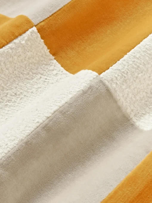 Cojines Decorativos|Cojines Decorativos>Westwing Collection Funda de cojín de algodón Ponty Amarillo mostaza, blanco Off White, beige claro, gris oscuro