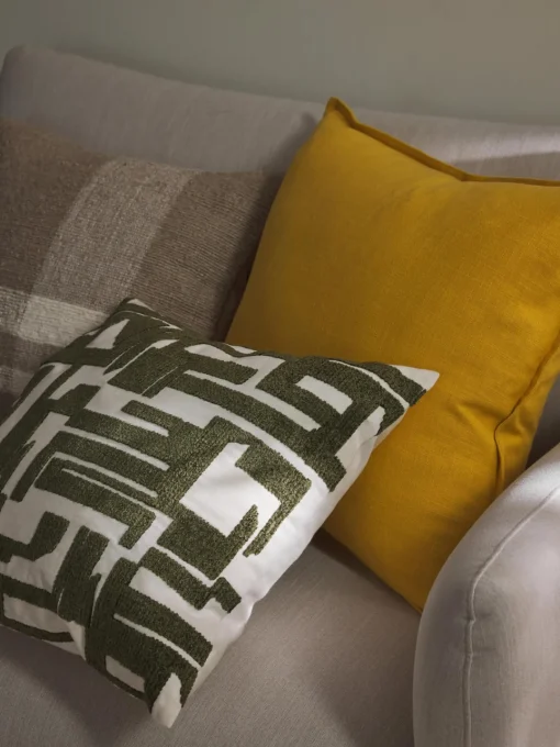 Mantas|Cojines Decorativos>Westwing Collection Funda de cojín de algodón Vicky Amarillo sol