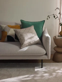 Mantas|Cojines Decorativos>Westwing Collection Funda de cojín de algodón Vicky Verde oscuro