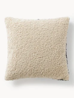 Cojines Decorativos|Mantas></noscript>Westwing Collection Funda de cojín de borreguillo Mateo Beige claro, negro