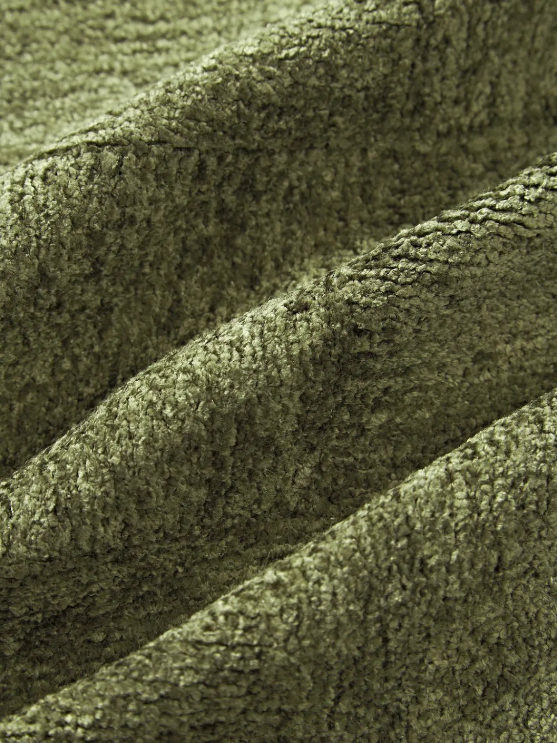 Mantas|Cojines Decorativos>Westwing Collection Funda de cojín de chenilla Keeley Verde oliva