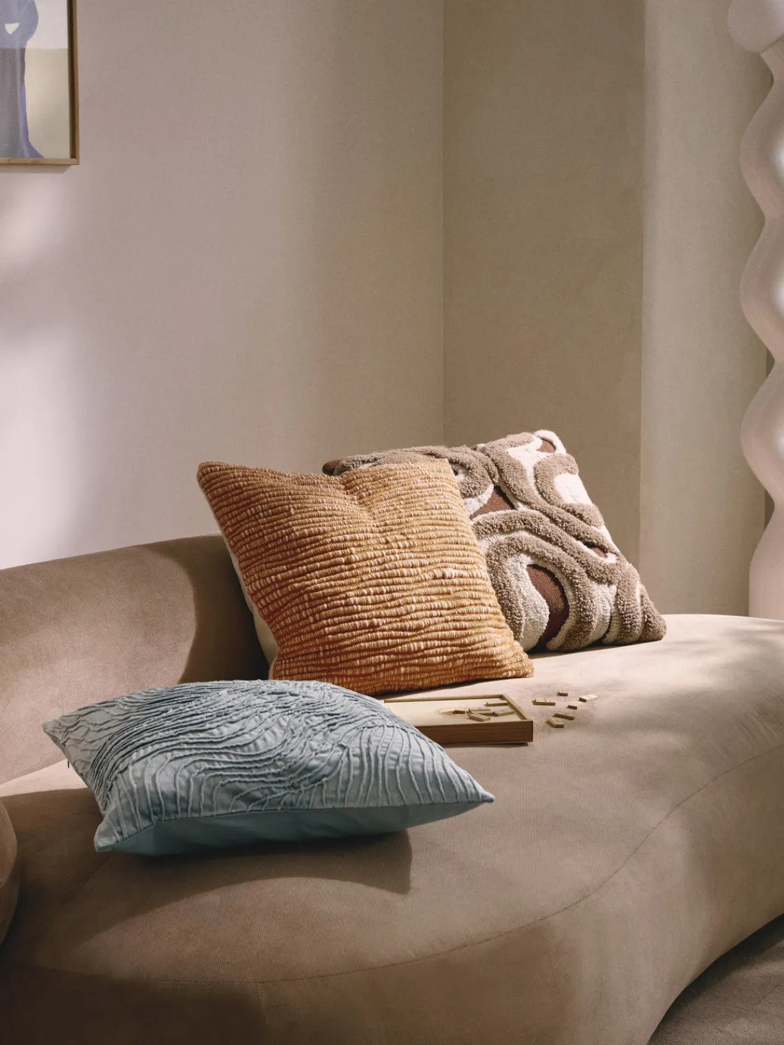 Mantas|Cojines Decorativos>Westwing Collection Funda de cojín de lana bordada Jaira Naranja