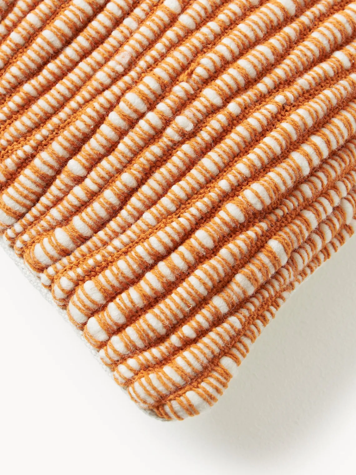 Mantas|Cojines Decorativos>Westwing Collection Funda de cojín de lana bordada Jaira Naranja