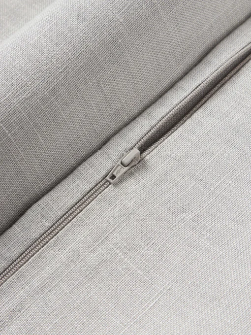 Cojines Decorativos|Cojines Decorativos>Westwing Collection Funda de cojín de lino con flecos Luana Gris claro