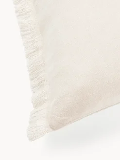 New Funda de cojín de lino con flecos Luana Mantas|Cojines Decorativos