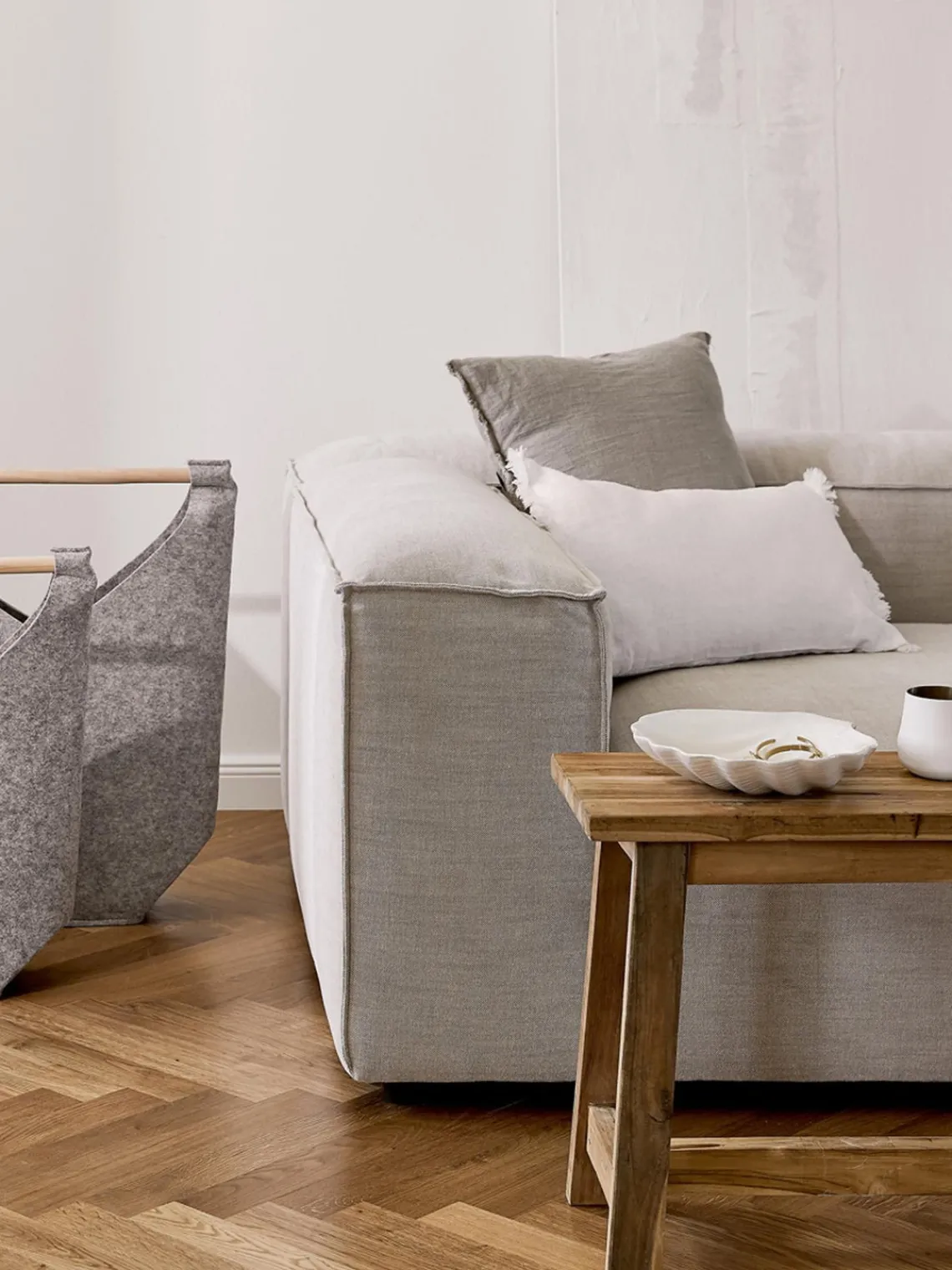 Clearance Funda de cojín de lino con flecos Luana Mantas|Cojines Decorativos