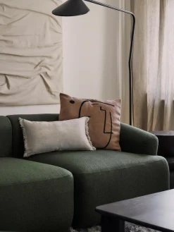 Mantas|Cojines Decorativos>Westwing Collection Funda de cojín de lino con flecos Luana Beige claro