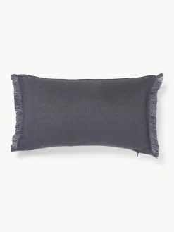 New Funda de cojín de lino con flecos Luana Cojines Decorativos|Mantas