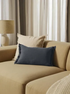 New Funda de cojín de lino con flecos Luana Cojines Decorativos|Mantas