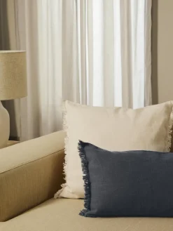 New Funda de cojín de lino con flecos Luana Cojines Decorativos|Mantas