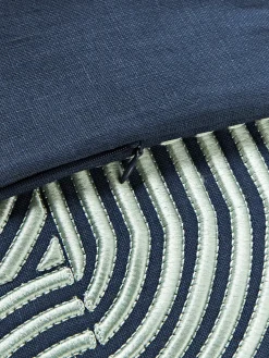 Cojines Decorativos|Mantas></noscript>Westwing Collection Funda de cojín de lino con estampado gráfico Lexi Azul oscuro, azul claro