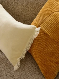 Online Funda de cojín de lino con flecos Luana Cojines Decorativos|Mantas