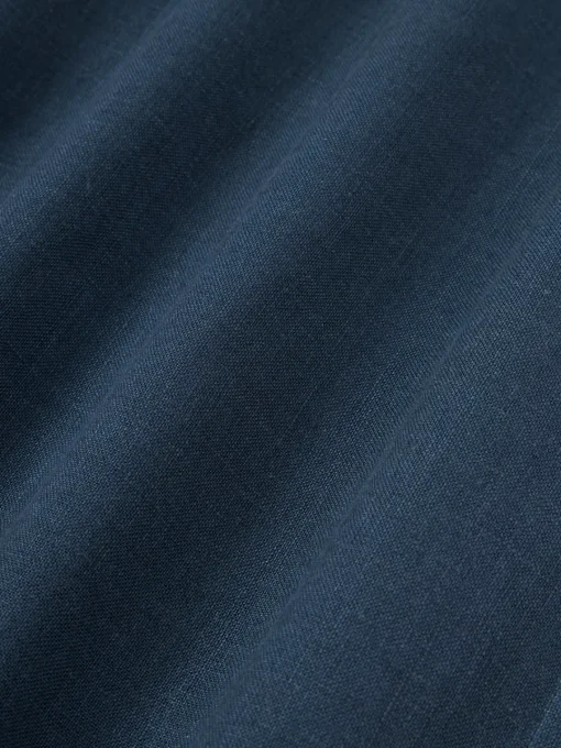 Cojines Decorativos|Mantas>Westwing Collection Funda de cojín de lino con dobladillo elevado Taryn Azul oscuro