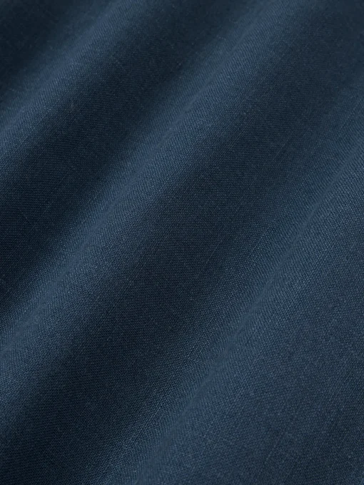 Cojines Decorativos|Mantas>Westwing Collection Funda de cojín de lino con dobladillo elevado Taryn Azul oscuro