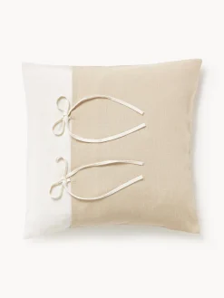 Cojines Decorativos|Mantas>Westwing Collection Funda de cojín de lino Odette Blanco Off White, beige claro
