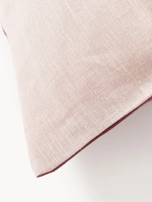 Cojines Decorativos|Mantas>Westwing Collection Funda de cojín de lino Odette Rojo vino, rosa claro