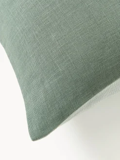 Cojines Decorativos|Mantas></noscript>Westwing Collection Funda de cojín de lino Odette Verde salvia, gris claro