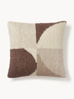 Mantas|Cojines Decorativos>Westwing Collection Funda de cojín de mezcla de seda Jasper Gris pardo, beige, Off White