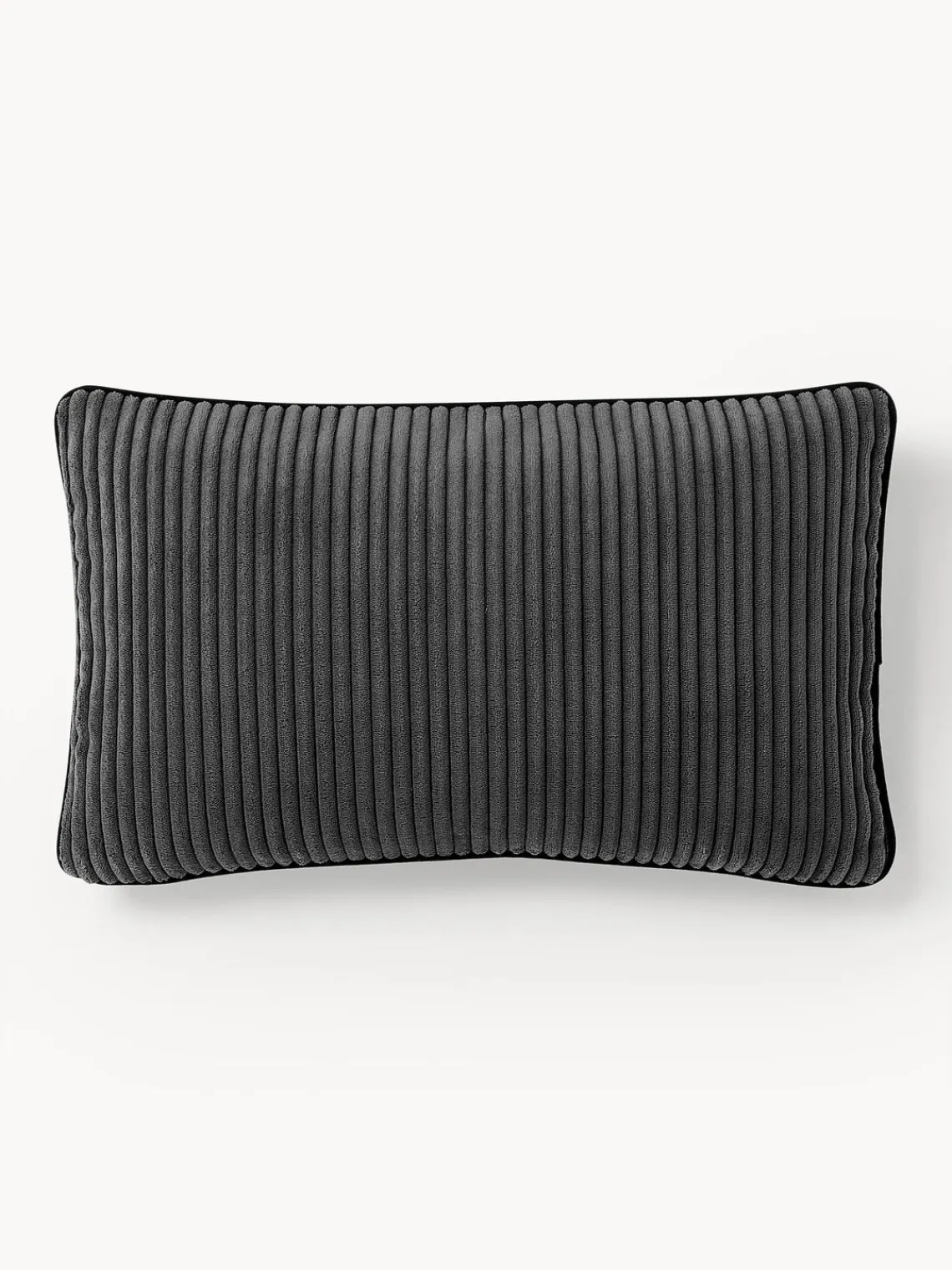 Mantas|Cojines Decorativos>Westwing Collection Funda de cojín de pana Kylen Gris antracita, negro