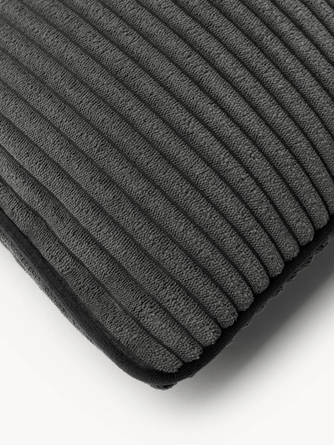 Mantas|Cojines Decorativos>Westwing Collection Funda de cojín de pana Kylen Gris antracita, negro
