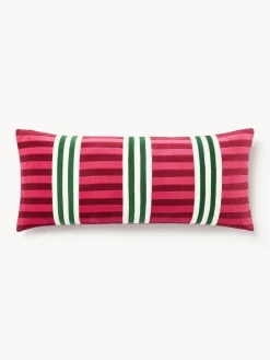 Mantas|Cojines Decorativos>Westwing Collection Funda de cojín de patchwork de terciopelo Tete Rojo vino, rosa, verde oscuro, blanco Off White