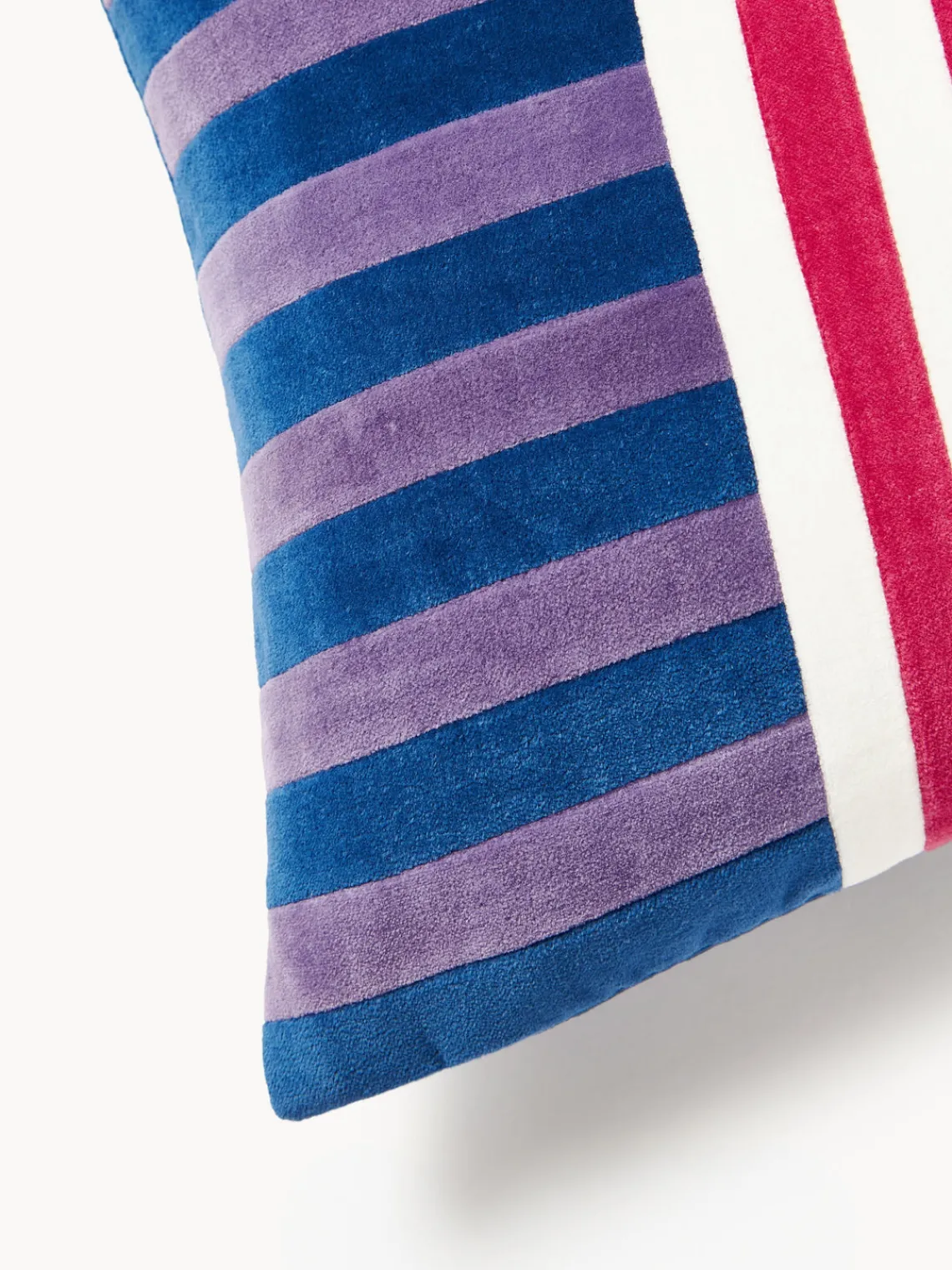 Mantas|Cojines Decorativos>Westwing Collection Funda de cojín de patchwork de terciopelo Tete Azul oscuro, lila, rosa, blanco Off White