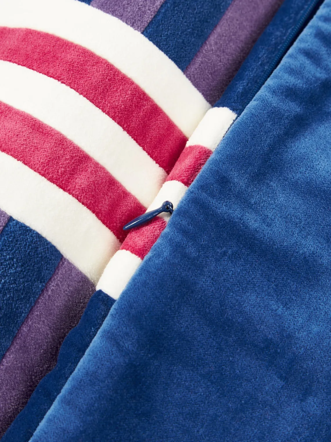 Mantas|Cojines Decorativos>Westwing Collection Funda de cojín de patchwork de terciopelo Tete Azul oscuro, lila, rosa, blanco Off White